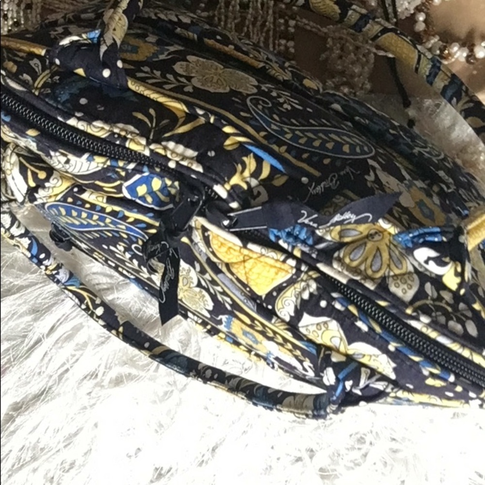 Vera Bradley Eloise Ellie Blue Yellow Paisley Shoulder Carryall Style Bag - Picture 4 of 11